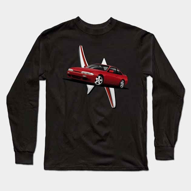 Silvia S14 Long Sleeve T-Shirt by AutomotiveArt